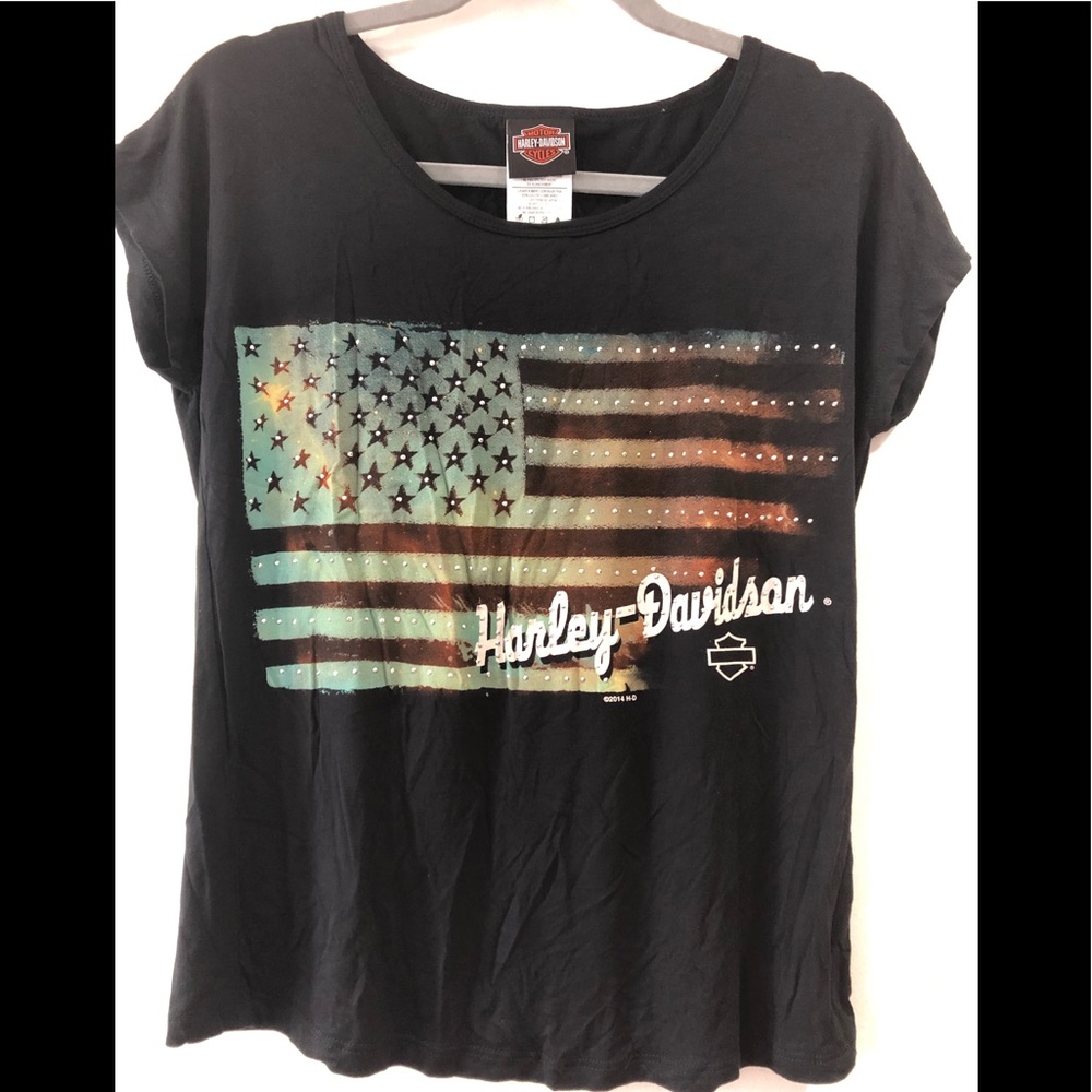 Harley-Davidson Scoop Neck Short Sleeve Size Small
